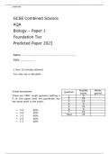 AQA GCSE Combined Science Biology Paper 1 and 2 Foundation Tier Predicted Paper 2023 Questions with Answers&period;
