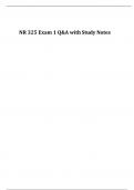 NR 325 Exam 1 Q&A with Study Notes 