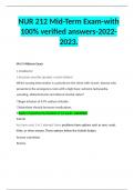 NUR 212 Mid-Term Exam-with 100% verified answers-2022-2023.