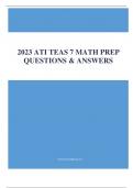 2023/ 2024 ATI TEAS 7 MATH EXAM STUDY QUESTIONS & ANSWERS