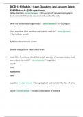 BIOD 121 Module 2 Exam Questions and Answers Latest 2023 