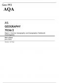 AS GEOGRAPHY 7036&sol;2 FINAL MARK SCHEME Human Geography and Geography Fieldwork Investigation 
