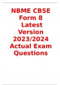 NBME CBSE Form 8 Latest Version 2023-2024 Actual Exam Questions.