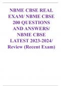 NBME CBSE 200 QUESTIONS AND ANSWERS CBSE LATEST 2023-2024 (Recent Exam)