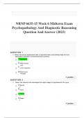 NRNP 6635-15 Week 6 Midterm Exam Psychopathology And Diagnostic Reasoning Question And Answer &lpar;2023&rpar;