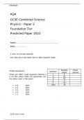 AQA GCSE Combined Science Physics  Paper 2 Foundation Tier Predicted Paper 2023 questions and answers