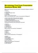 Microbiology Final Exam Presentation Questions Winter 2023