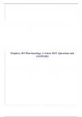 Prophecy RN Pharmacology A Latest 2023 -Questions and ANSWERS