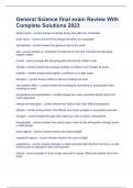 General Science final exam Review With Complete Solutions 2023