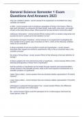 General Science Semester 1 Exam Questions And Answers 2023