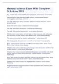 General science Exam With Complete Solutions 2023