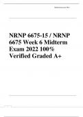 NRNP 6675-15; NRNP 6675 Week 6 Midterm Exam 2022/23 100% solved -Graded A+