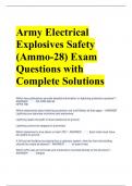 Army Electrical Explosives Safety (Ammo-28) Exam Questions with Complete Solutions 