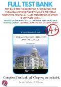 Test Bank For Fundamentals of Litigation for Paralegals 10th Edition By Marlene Pontrelli Maerowitz&semi; Thomas A&period; Mauet 9781543801675 Chapter 1-15 Complete Guide &period;