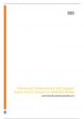 Advanced Cardiovascular Life Support Exam &lbrace;ACLS&rcub; Version A VERIFIED EXAM - QUESTIONS & ANSWERS &lpar;SCORED A&plus;&rpar; BEST UPDATE