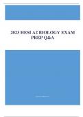2023 HESI A2 BIOLOGY EXAM PREP Q&A