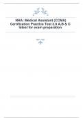 NHA&colon; Medical Assistant &lpar;CCMA&rpar; Certification Practice Test 2&period;0 A&comma;B & C latest for exam preparation