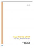 HESI RN OB EXAM - QUESTIONS & ANSWERS (SCORED 98%) GUARANTEED A++ BEST VERSION