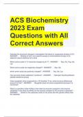 ACS Biochemistry 2023 Exam Questions with All Correct Answers