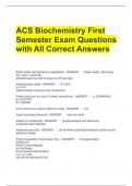 ACS Biochemistry First Semester Exam Questions with All Correct Answers 