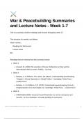 Security Studies - Lecture notes and summaries of mandatory readings of War and Peacebuilding