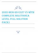 2022 HESI RN EXIT V3 WITH  COMPLETE SOLUTION&lpar;A  LEVEL FULL SOLUTION  PACK&rpar;