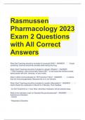 Rasmussen Pharmacology 2023 Exam 2 Questions with All Correct Answers 