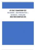 ATI TEAS 7 EXAM REVIEW TEST  (V2) Reading | Mathematics | Science | English -  EXAM FILES (SCORED A+) QUESTIONS & ANSWERS 2022/2023