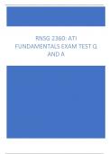 RNSG 2360: ATI  FUNDAMENTALS EXAM TEST Q  AND A