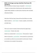 BIOD 121 Portage Learning&colon; Nutrition Final Exam &lpar;98 questions&rpar;