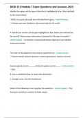 BIOD 152 Module 7 Exam Questions and Answers 2023