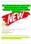 C211 OA Exam for the course C211 Global Economics at Western Governors University New update 2022&sol;2023