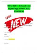 WGU D307 - Educational Psychology Latest 2023 Graded A&plus;