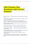 UHC Practice Test Questions with Correct Answers