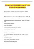 Maryville NURS 661 Exam 3 Test With Correct Answers