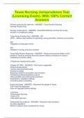 Texas Nursing Jurisprudence Test &lpar;Licensing Exam&rpar;- With 100&percnt; Correct Answers
