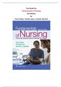 Test Bank For Fundamentals of Nursing  9th Edition by Carol Taylor, Pamela Lynn, Jennifer Bartlett | Chapter 1 – 46, Latest Edition|