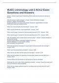  WJEC criminology unit 2 AC4.2 Exam Questions and Answers