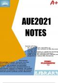 AUE2601 The Performing Of The Audit Process SUMMARY Notes