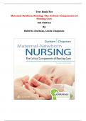 Test Bank For Maternal-Newborn Nursing: The Critical Components of Nursing Care  3rd Edition By Roberta Durham, Linda Chapman | Chapter 1 – 17, Latest Edition|