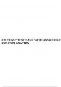 ATI TEAS 7 TEST BANK WITH ANSWER KEY AND EXPLANATION.