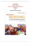 Test Bank For Pediatric Nursing  The Critical Components of Nursing Care  2nd Edition By Kathryn Rudd, Diane Kocisko| Chapter 1 – 22, Latest Edition|