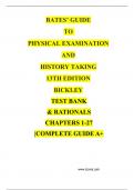 Test Bank For Seidel's Guide to Physical Examination An Interprofessional Approach 10th Edition by Jane W. Ball, Joyce E. Dains Chapter 1-26  Complete Revised