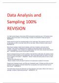 Data Analysis and  Sampling 100%  REVISION