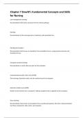 Chapter 7 Dewitt&rsquo;s Fundamental Concepts and Skills for Nursing Questions with 100&percnt;Correct Answers 