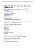 eTips Alcohol Training Exam Questions and Answers