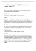 Acute Kidney Injury Quiz P1401 With Questions and Answers Graded A&plus;