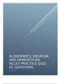 Alzheimer’s, Delirium, and Dementia NG NCLEX Practice Quiz: 65 Questions