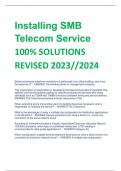 Installing SMB Telecom Service 100&percnt; SOLUTIONS  REVISED 2023&sol;&sol;2024