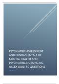 PSYCHIATRIC ASSESSMENT AND FUNDAMENTALS OF MENTAL HEALTH AND PSYCHIATRIC NURSING NG NCLEX QUIZ&colon; 50 QUESTIONS